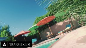 MILF Kenzie Chokes Sloppy on Trans Neighbor Eva's Fat Cock Destroyed