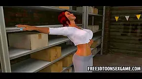 Threesome Fun With Two Sexy 3D Cartoon Cuties At The Garage