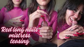 Vertical video Queen Dherlydoll teasing me with her long nails and cock biting!!