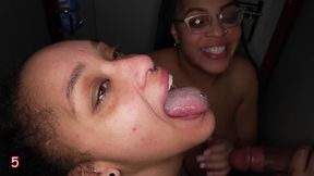 two ebony girls sharing glory hole 1st visit