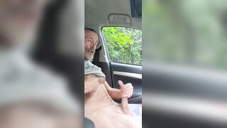 Parent masturbating off in the van and empty a ultra-cute explosion