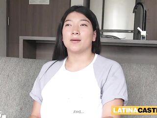 Big Breasts Asian Latin chick Gagging Upside Down Deepthroat & Tittyfuck