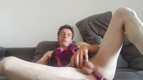 Leatransteen Rides Dildo, Pump Cock and Cums Massive