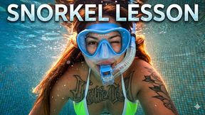 VIOLETA TAKES A SNORKEL LESSON - UNDERWATER FANTASY MASTURBATION AND BREATHPLAY