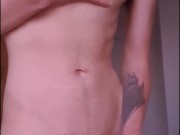 Cute guy masturbate Infront of window