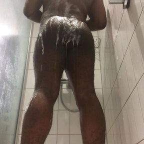 Swc98 shows off his soapy ass cheeks