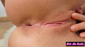 my shaved pussy is wet from fingers