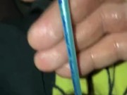 Lil dick sounding with paint brush