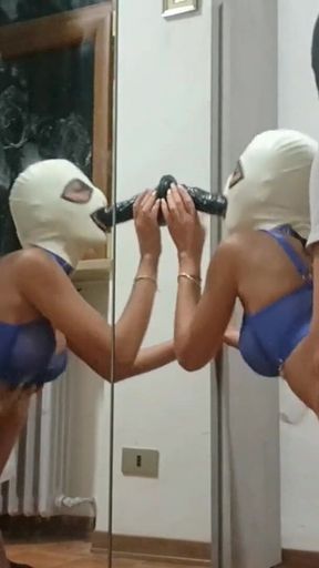 MILF Throated by Dildo While Being Fucked Compilation