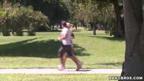 Cute amateur blonde Anamarie gets pulled over in the park