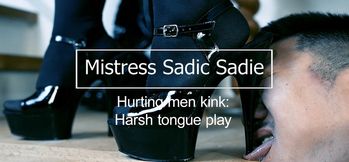 Harsh tongue play! destroying your tongue with my heels. Hurting men Kink