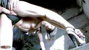 Small tits tattooed brunette Nikita Ways anally fucked in abandoned house