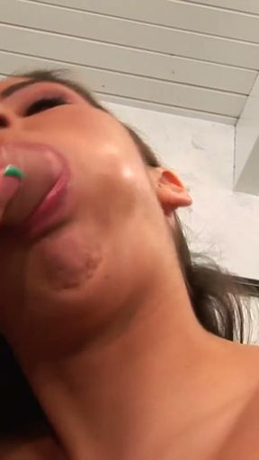 Latin teen Celina Cross in one of her first castings, huge facial   Clip 2