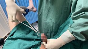 Asian DrAsahina examines and gives a hand job with surgical gloves