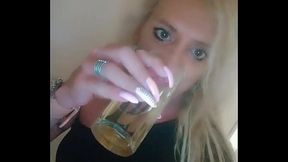 Drinking a glass of pee