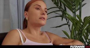 Redhead Futa Pornstar Chokes Gushes Own Huge Cum Facial