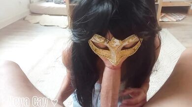 The most stunning blowjob & foreskin play PART 1 young masked latina MILF babe *Neya Cay* POV
