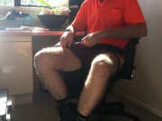 Tradie wanks in the site office