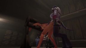 Redhead Elf gets Destroyed BDSM Threesome in Warcraft Dungeon