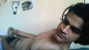 Gorgeous College Guy Aaryan Strokes and Chats in Pvt