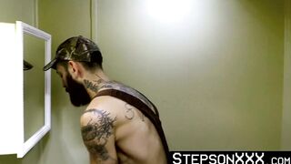 StepsonXXX.com - My bearded stepdad Matt Muck shoves his huge flashlight into my dark