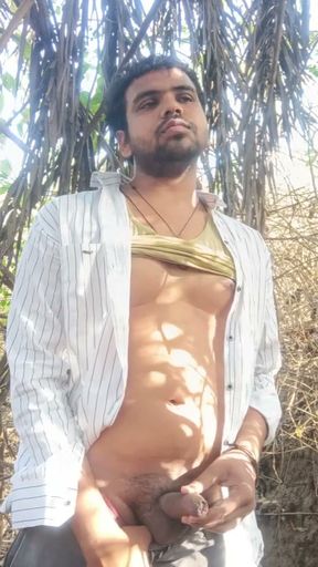 WHITISH cream peeing in forest alone   Clip 1