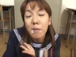 Japan&#039;s Little Vixen Takes a Creamy Shower, 18 and Loving It!
