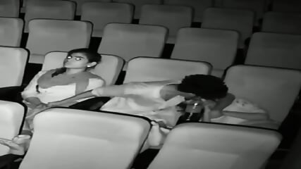 Threesome romance in theatre caught in night vision