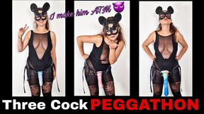 Femdom Mistress Hardcore Epic Peggathon Huge Dildo Pegging Session ATM Sucking Asshole Destruction