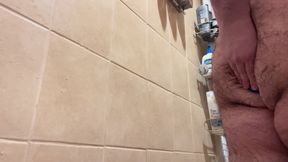 Bear Plays with His Ass in the Shower