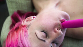 Pink haired sexy solo MILF