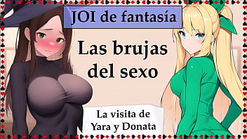 Las brujas del sexo. Brujita timida y la reina de los elfos te la chupan. JOI COMPLETO.