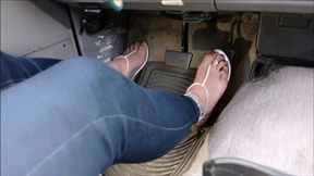 Driving silver flat sandals