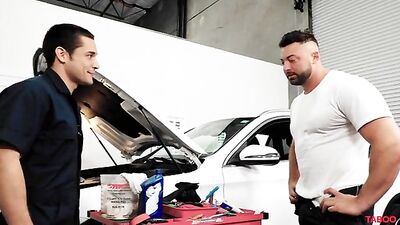 Gearheads and Muscle Gods: Andrew Miller and Lucca Mazzis Steamy Mechanic Meet-up