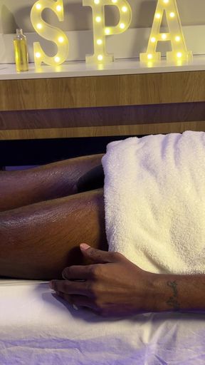 4K Full Erotic Massage Happy Ending - Interracial Session With Lucky Black Fan   Clip 1