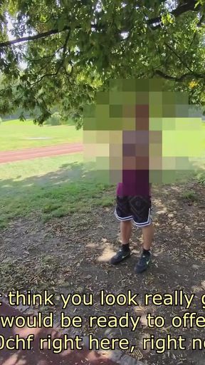 Stunning moment from "Random Straight Hairy Muscle Runner Convinced to get his first male blowjob"