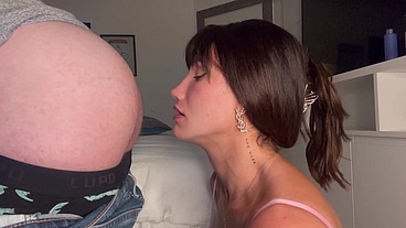 I fucked his pink hole and came inside. He came while taking my hot load deep down inside!