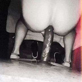 Omfg dildo mounted enjoying riding bbc interracial