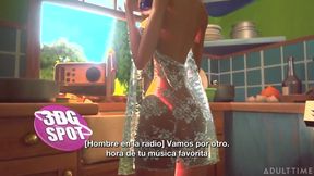Tiny Trans Fucks Giant Busty Trans cartoon porn big tits pussy licking cumshot