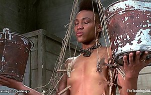 Ebony gets heavy training and big cock