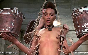 Ebony gets heavy training and big cock