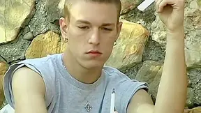 Skinny Yuri Smoke And Wanks His Boner Outdoors