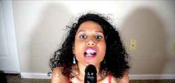 Indian girl giving ASMR while sucking a BBC