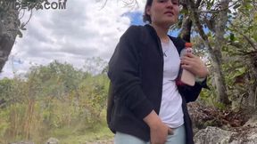 Outdoor lesbians finger and masturbate after adrenaline rush