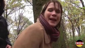 Smiling Brunette Fucked in a Park