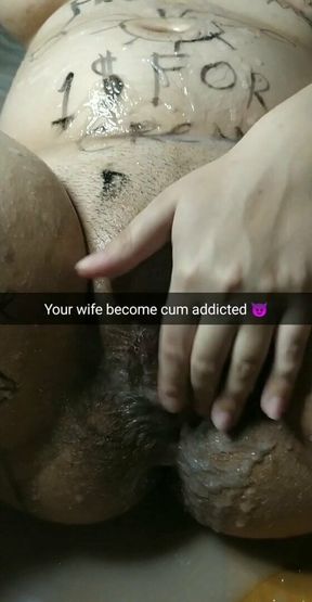 Wife becomes a cum addicted ruined slut for creampies!