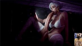 Large Cock Ass Ashe Sucks Her Own Futa Cock, Yellow Lantern Jerks Off Her Large Futa Cock