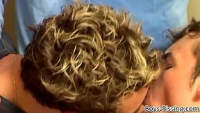 Hot twinkie piss threesome enjoys anal and spitroasting