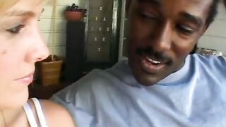 Sexual blonde beauty liking being dropped with ebony anchor