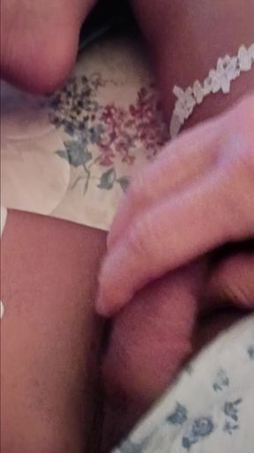 Sissy husband showing sexy feet stockings pantyhose wants men to cum on them